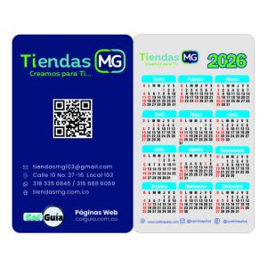 1.000 Tarjetas Calendario Brillantes